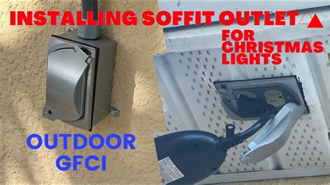 how to install junction box in soffit|outdoor soffit outlet installation.